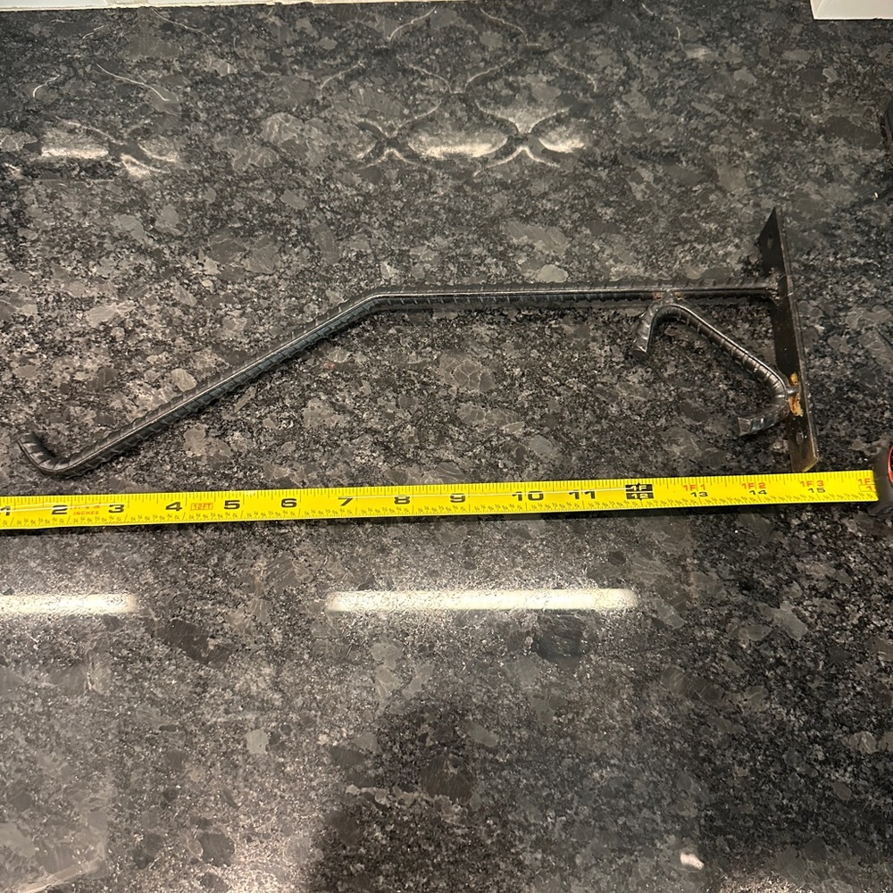 Vintage handmade rebar heavy duty plant hanging hook for large diameter plant
